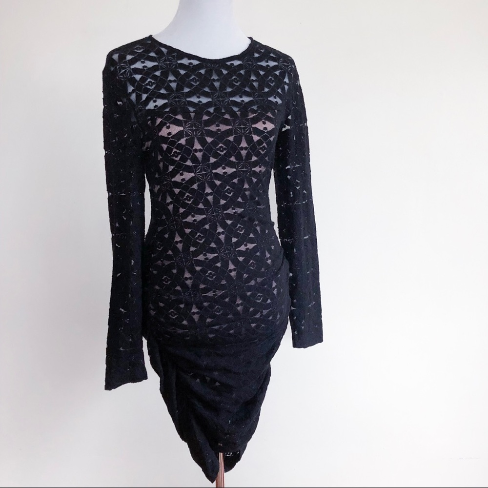 bcbg maxazria | alessandra black bodycon dress sm